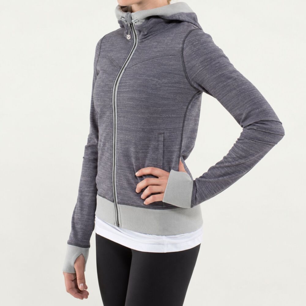 LULULEMON size 8 BLISS BREAK Hoodie SLATE Gray SILVER SPOON French Terry